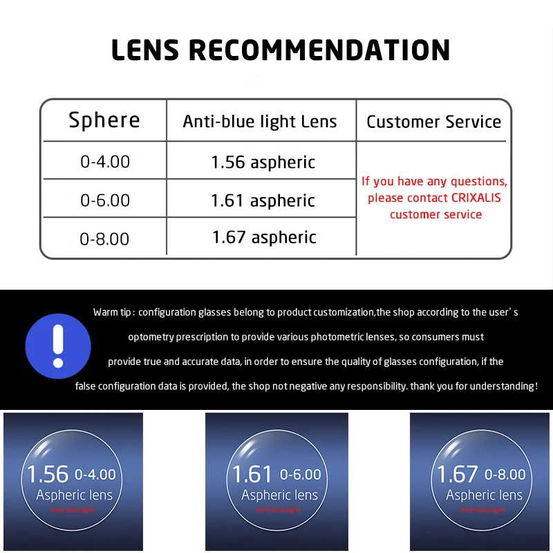 aimisuv anti blue light blocking clear optical single vision lens 1 56 1 61 1 67 degree spectacle lens myopia hyperopia presbyop free global shipping