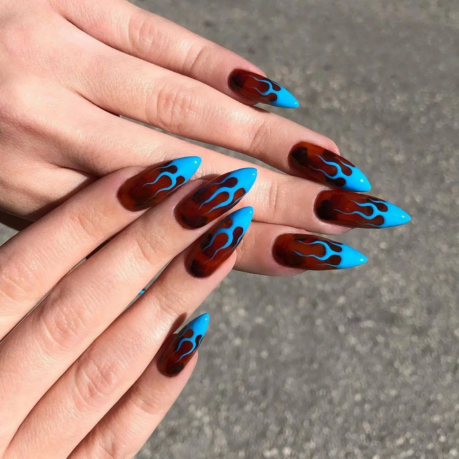 

24pcs/Box Detachable Almond False Nails Wearable Fake Nails Full Cover Nail Tips Press On Nails