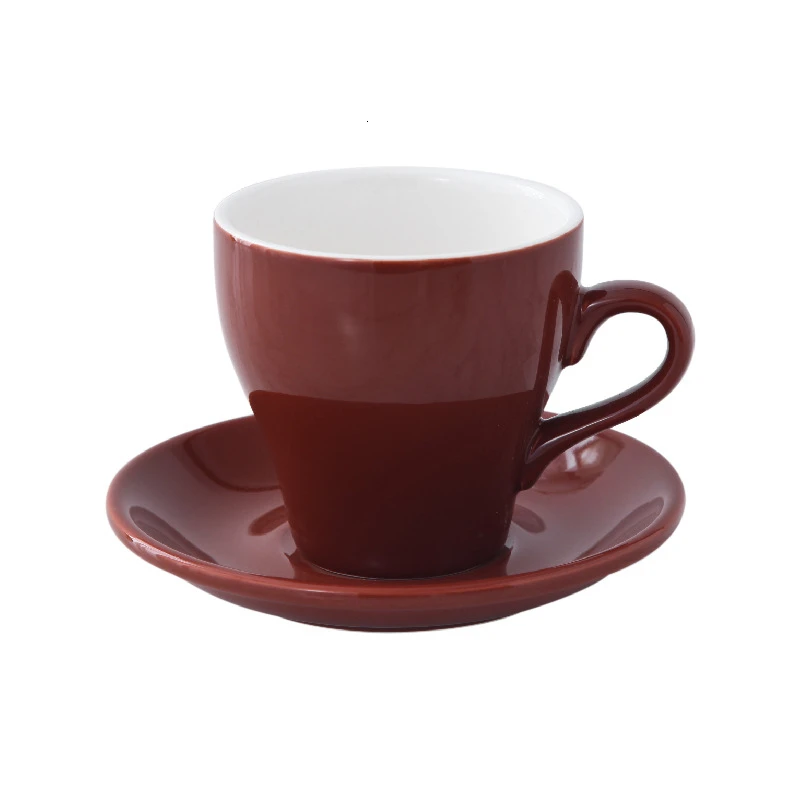 J 350cc цвет Макарон латте искусство кофейная чашка и блюдце наборы Demitasse Tasse кафе Xicara капучино кофейная кружка Koffie Kopjes чашка - Цвет: J