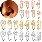 1 шт. африканские Стальные Спиральные Поддельные кольца для носа, манжета, кольцо для носа без прокола, клипса на искусственном носу, пирсинг, ювелирные изделия, серьги-каффы для ушей для женщин