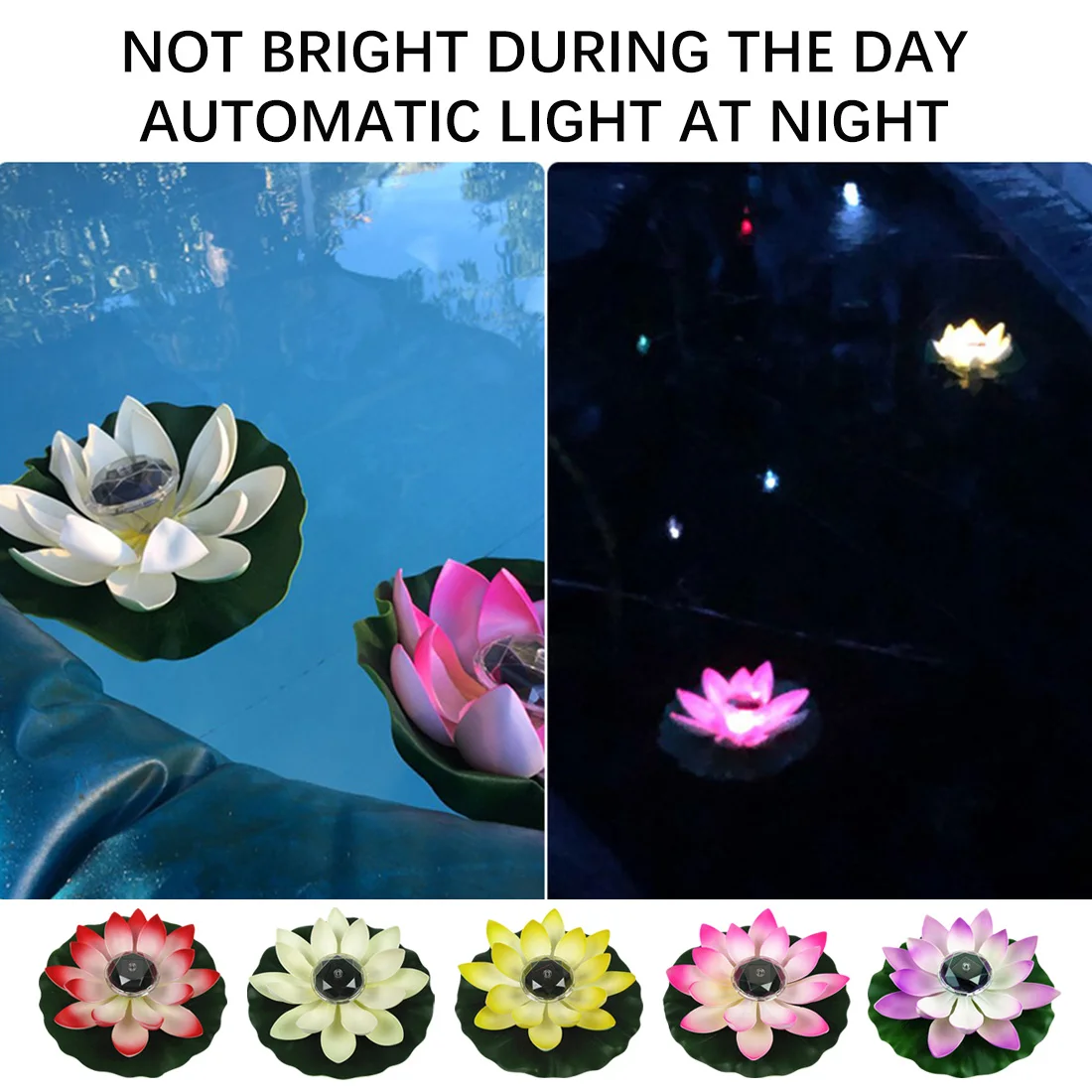 

IP65 Solar Powered Led Flower Light Floating Fountain Pond Garden Pool Lamp Realistic Lotus Shape Lamps Bulb Garden Decoration