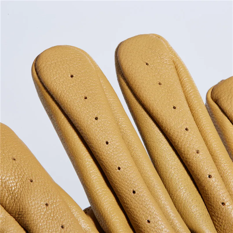 Винтажные Кожаные Мотоциклетные Перчатки с сенсорным экраном мужские