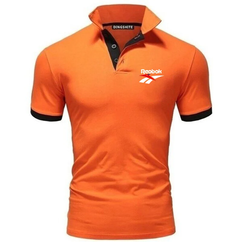 

Summer 2021 new short-sleeved Polo shirts high quality men's fashion casual solid color printing business men's Polo shirts for