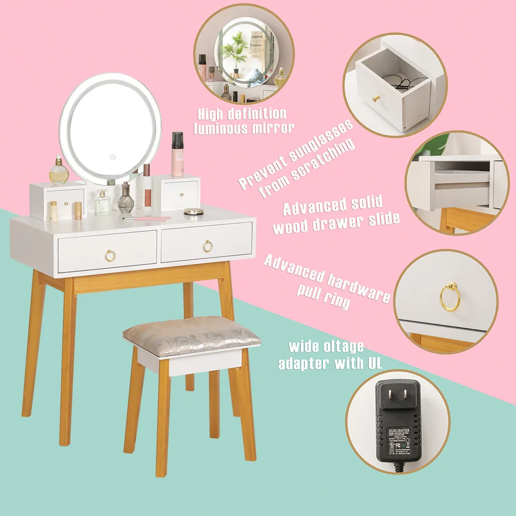 

Makeup Table Dressing Dresser Desk Vanity Set With Screen Dimming Mirror Dressing Table Vanity Makeup Table For Bedroom
