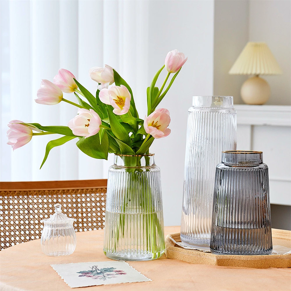 Прозрачная стеклянная ваза разноцветное Современное украшение для дома спальни
