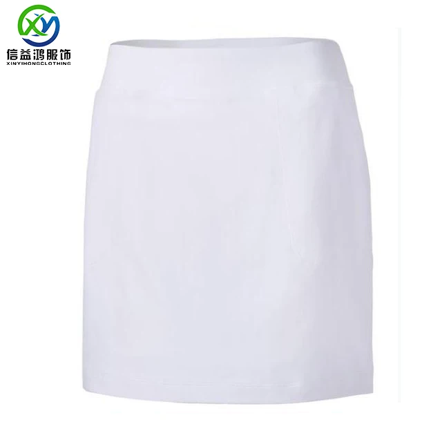 

soild a-line mini elastic strech waist golf mini skirt