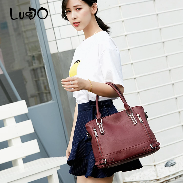 

LUCDO Luxury Women's Handbag Designer PU Leather Shoulder Bags Female Messenger Crossbody Bag For Women Totes Bag Sac