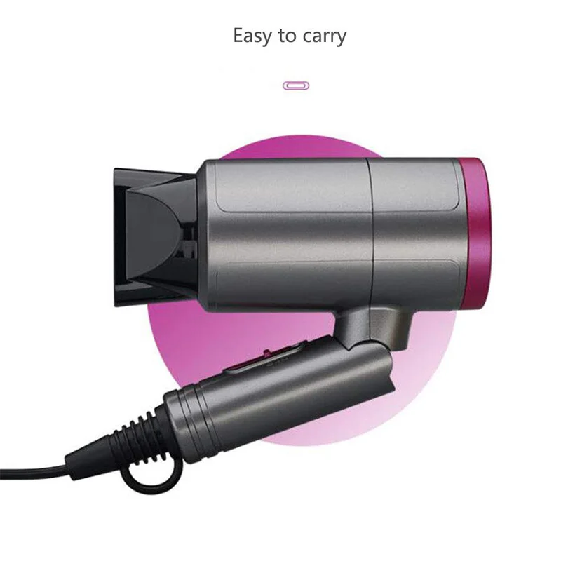 

Hair Dryer, Professional Fast Drying Blow Dryer, Folding Hair Blower with Diffuser, Concentrator, Low Noise, Lightweight