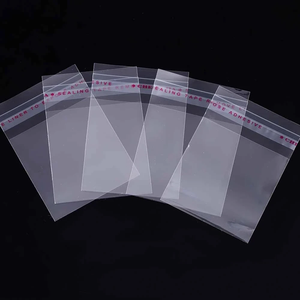 

FNIO 200pcs Transparent Self Adhesive Seal OPP Plastic Cellophane Bags Gifts Bag & Pouch Jewelry Packaging Bag 5X7cm