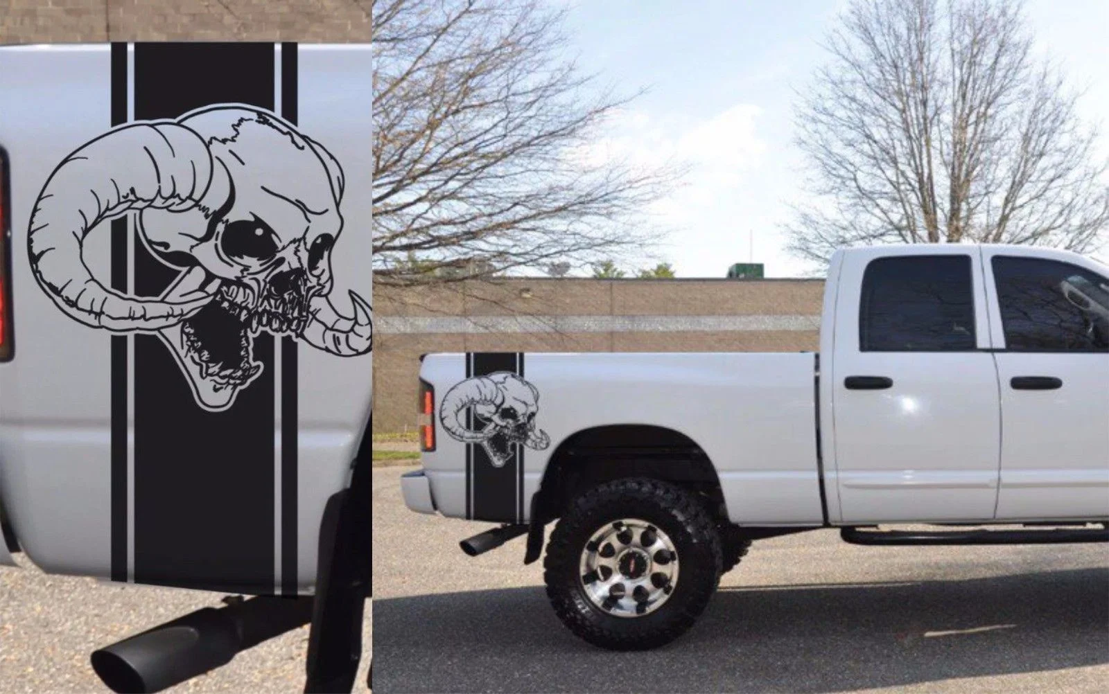 Для (2 шт.) Виниловая наклейка для грузовика гоночные полосы Dodge Ram задняя кровать