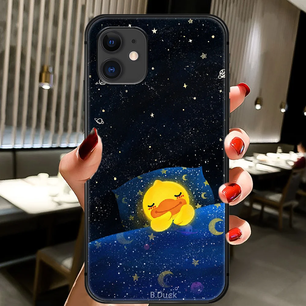 

Cartoon Cute Yellow Duck B Phone Case Cover Hull For IPhone 5 5s se 2 6 6s 7 8 12 Mini Plus X XS XR 11 PRO MAX black Etui Soft