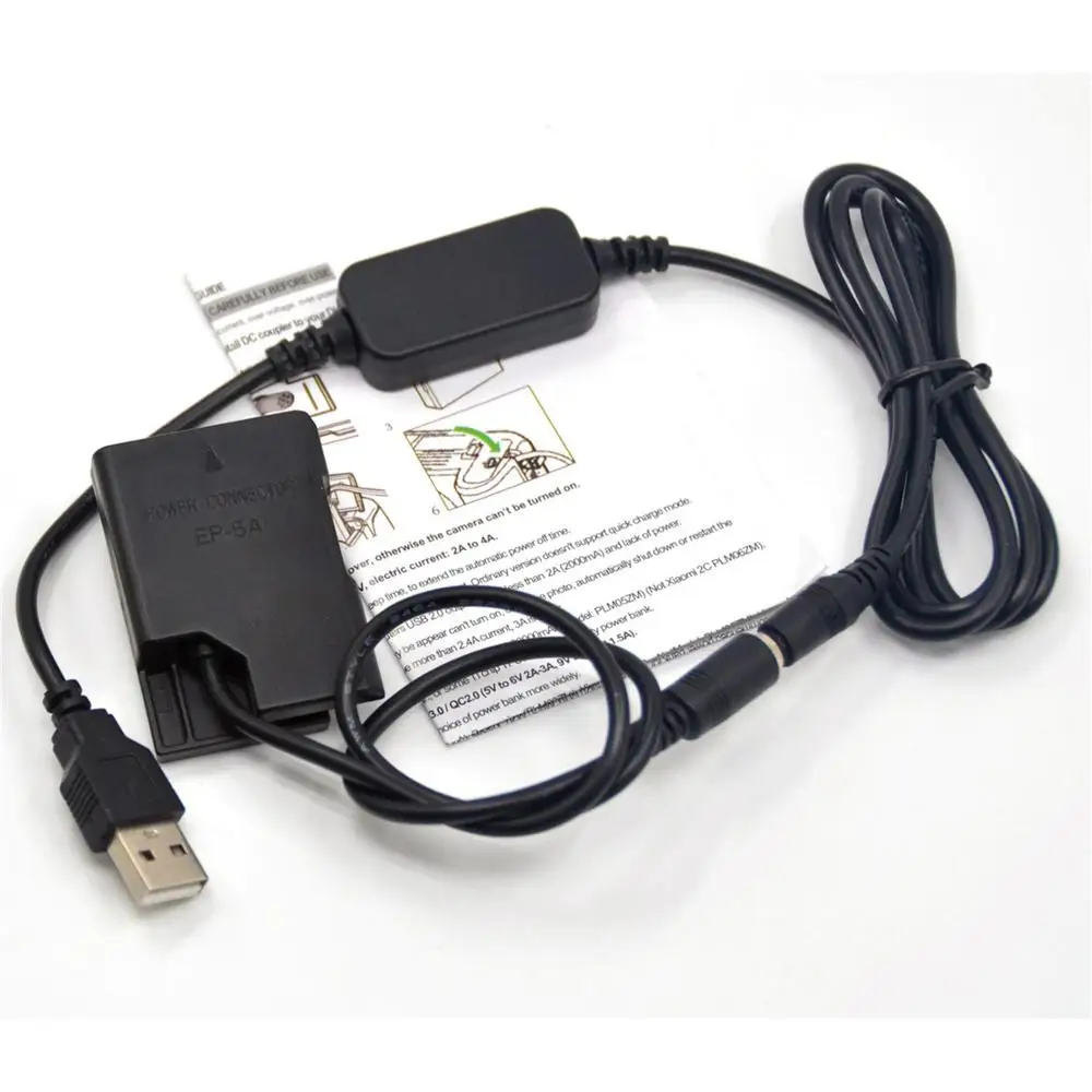 Мощность банк 5В USB Кабель адаптер + EP 5A ENEL14 EN EL14 поддельные батареи для Nikon P7800 P7100