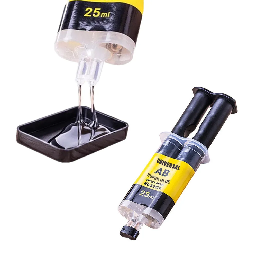 

25ml Univeasal Epoxy Resin AB Glue Clear Liquid Strong Adhesive Repair for Ceramic Plastic Alloy Glass Wood Super Quick-drying