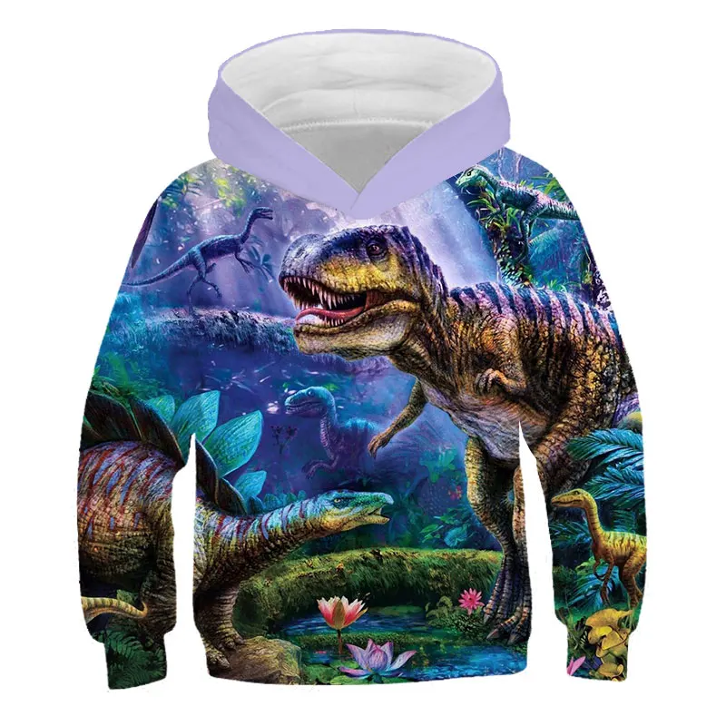 

Dinosaur Boys Animals Pattern Pullover Printed 3D Long Sleeve For 4-14 Years Old Children Boys Autumn Winter Brand Hoodies Tops