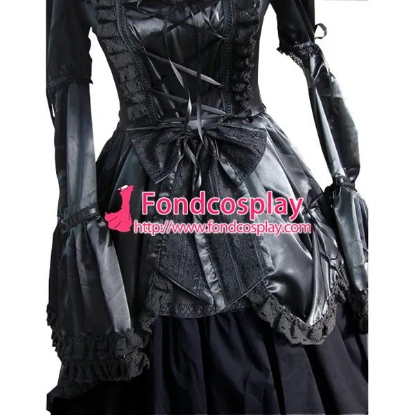 

Gothic Lolita Punk Medieval Gown Black Ball Long Evening Dress Jacket Tailor-made[CK1407]