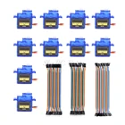 10 шт. SG90 SG 90 9G Mini Micro серво рога + многоцветный кабель Dupont для RC 250 450 Вертолет самолет автомобиль корабль лодка робот