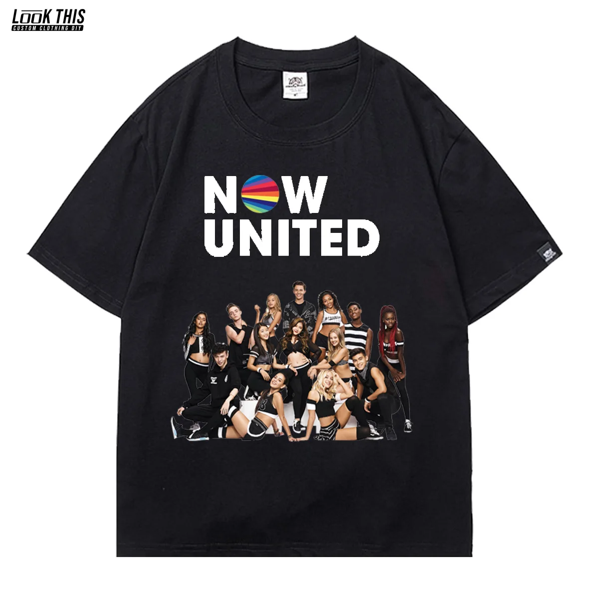 

2021 NOW UNITED Rainbow Print Womens T-shirt Letter Loose Soft Short Sleeve T-shirt Summer Oversized T-shirt E Girl Street Tops