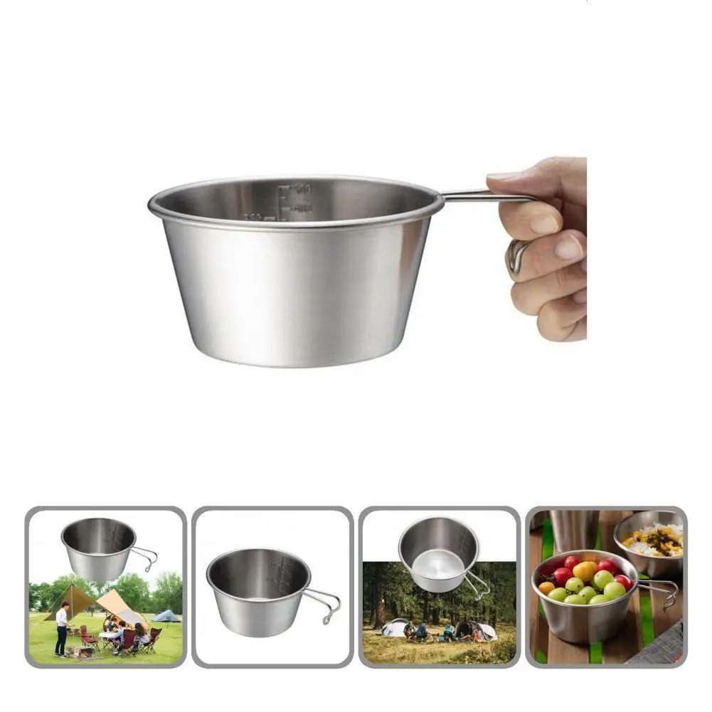 

Accessory 500ml Practical Soup Camping Rice Bowl with Handle Ergonomic Design Wine Bowl Food Grade Material for Outdoor