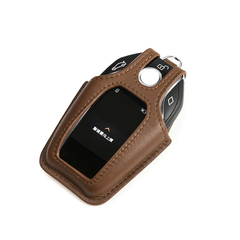 2018 Новый 4D натуральная кожа автомобиля чехол держатель для ключа с кольцом BMW G12 7