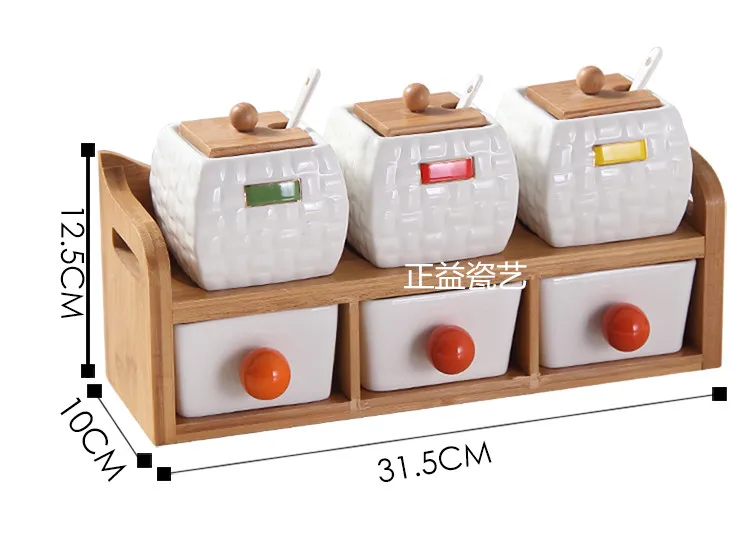 Творческий приправы бак Керамика Кухня ящик набор коробок для приправ vape сок с