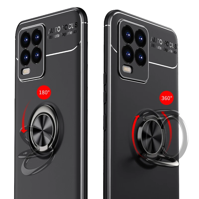 For Realme 8 Case Ring Holder Soft Matte Silicone Shockproof Back Cover Phone Case For Realme8 Realme 8 Pro 4G