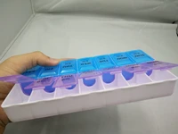 medicine container grid pills case weekly transparent pill cases one week old double portable kit family convenient