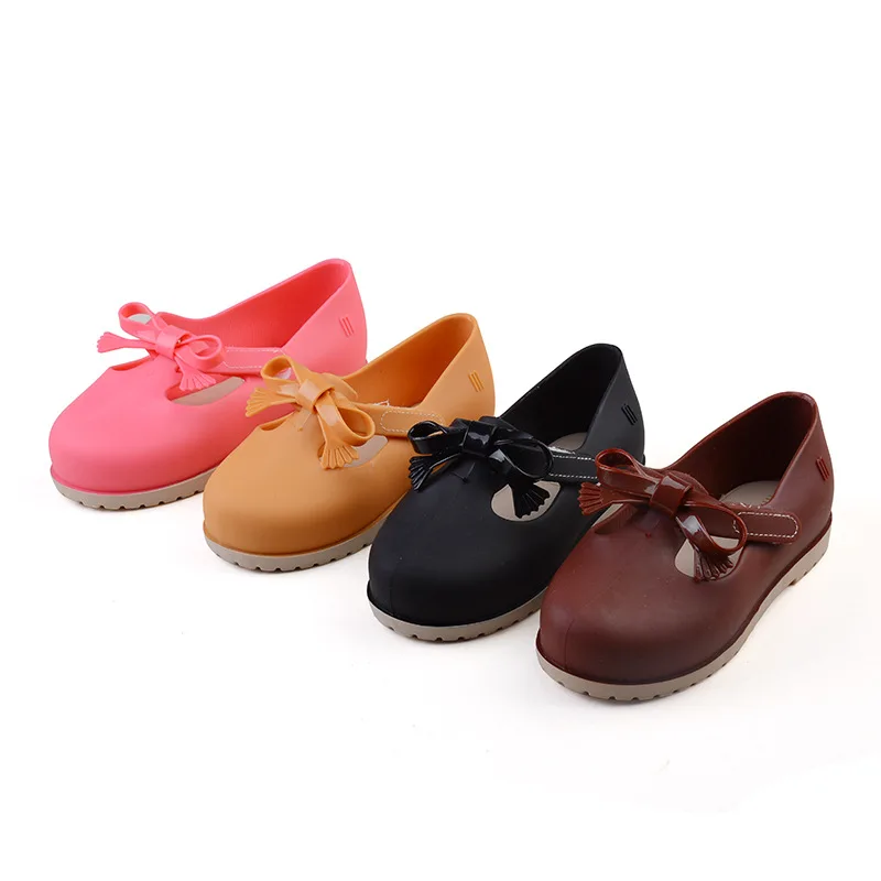 Mini Melissa/Новинка года; сандалии для девочек; обувь для маленьких принцесс; сандалии для мальчиков; прозрачная обувь; сандалии с большим бантом; 14-16,5 см