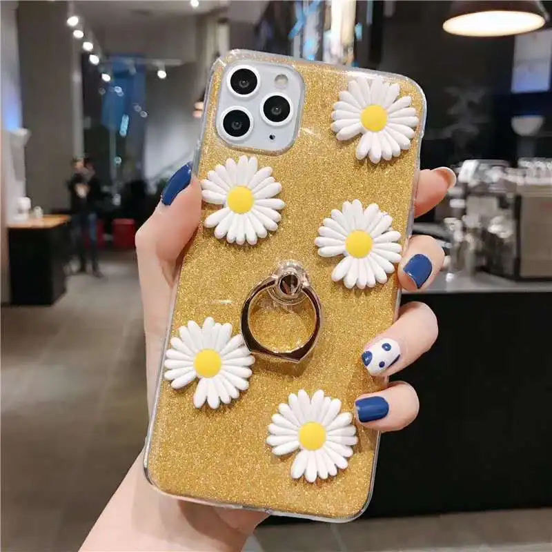 Дейзи цветок мягкий прозрачный чехол для телефона Samsung S20 ультра Примечание 10 + S10e