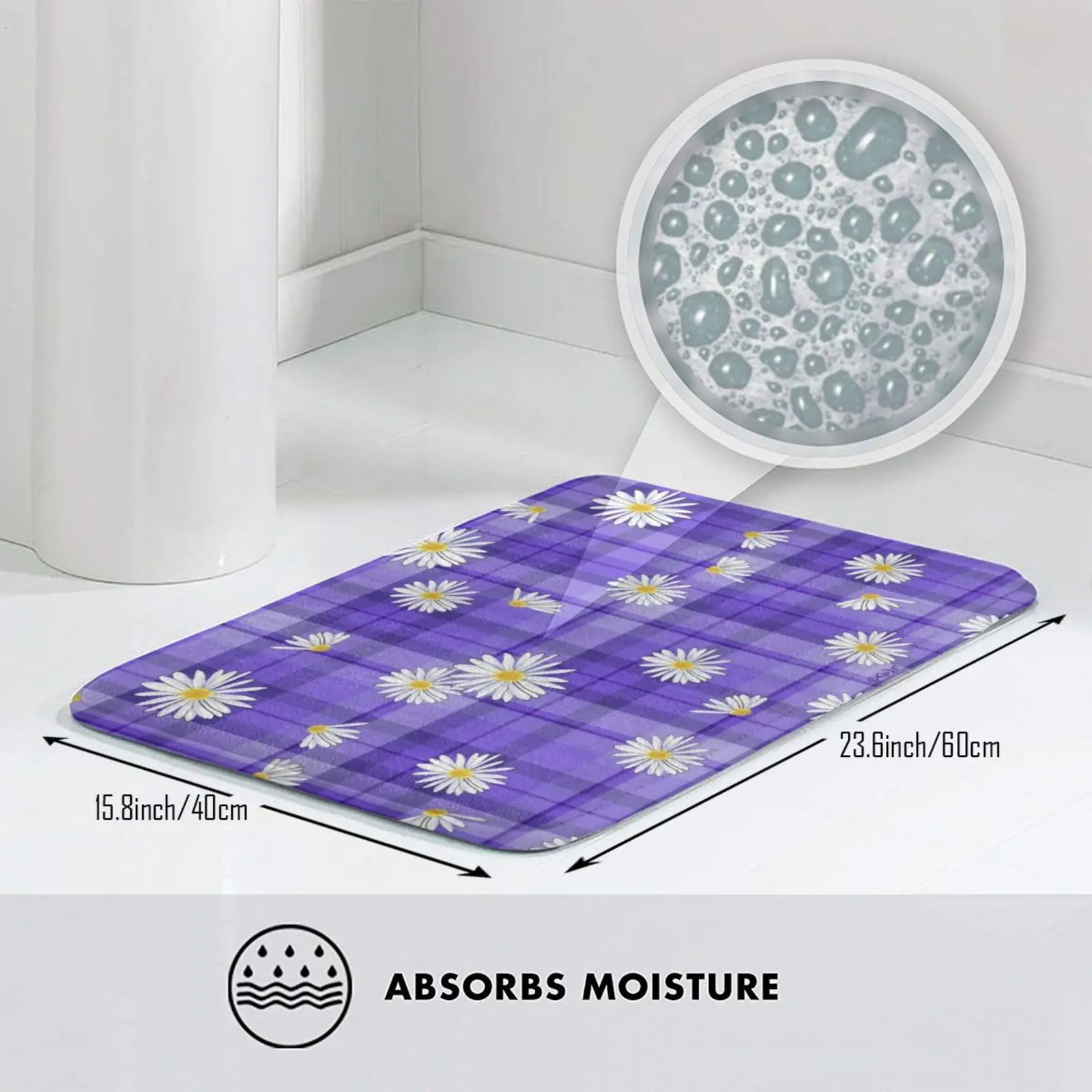 Фиолетовая Маргаритка увлечение мягкий нескользящий коврик для ванной комнаты