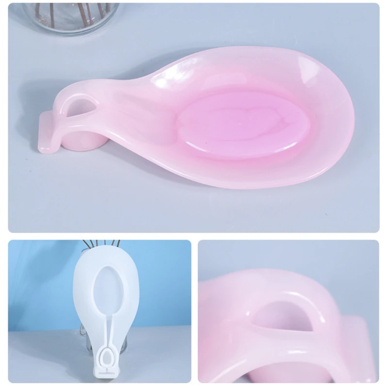 

Spoon Holder Epoxy Resin Mold Rolling Tray Kitchen Utensil Jewelry Holder Silicone Mould DIY Crafts Fruit Candy Plate Casting To