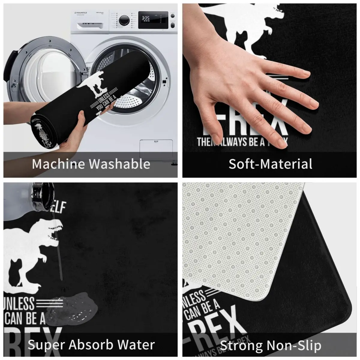 Забавный T-Rex Wannabe дизайн всегда Придверный коврик ковер полиэстер нескользящий