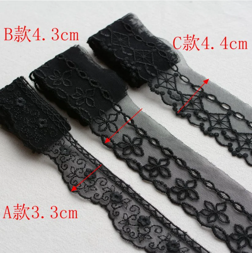 Черная кружевная лента для аппликации 2 м/лот сделай сам одежды платья занавески