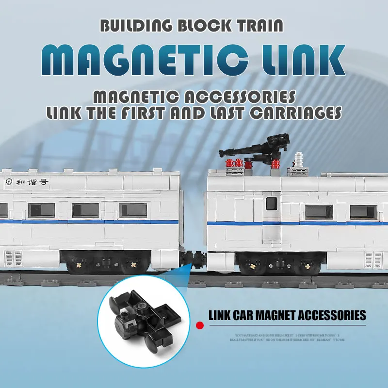 

Mould King 12002 Motorized City Train Toys The CRH2 High-speed Train Model Building Blocks Brick Part Kids Birthday Gift