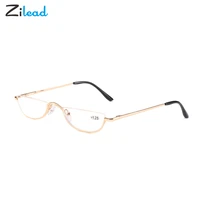 zilead classic small frame reading glasses delicate stylish light spring steel plates portable presbyopic glasses for menwomen