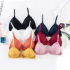 Бюстгальтер без косточек, новинка, Удобное повседневное нижнее белье на бретельках, бюстгальтер без стальных колец, однотонный кружевной женский бюстгальтер