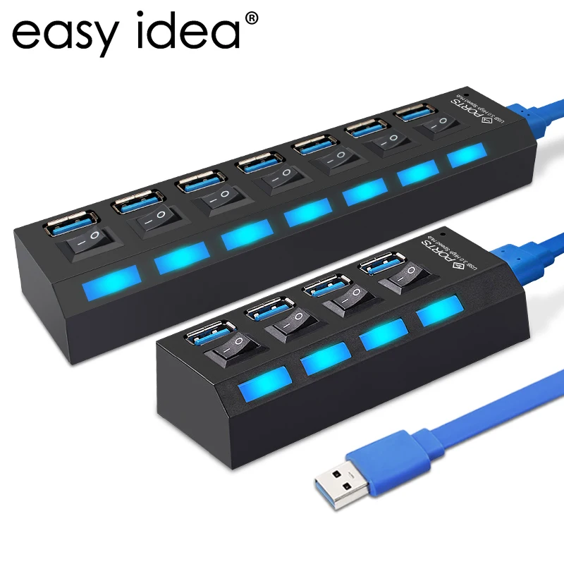 Концентратор USB 3 0 Разветвитель 4/7 портов расширитель Мульти Hab с адаптером