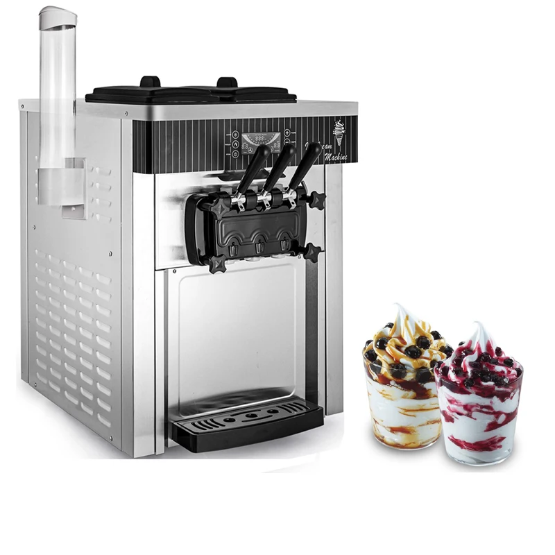 

Commercial soft serve Ice cream machine electric 20-28L/H 3 flavors sweet cone ice cream maker 110V/220V 2200W