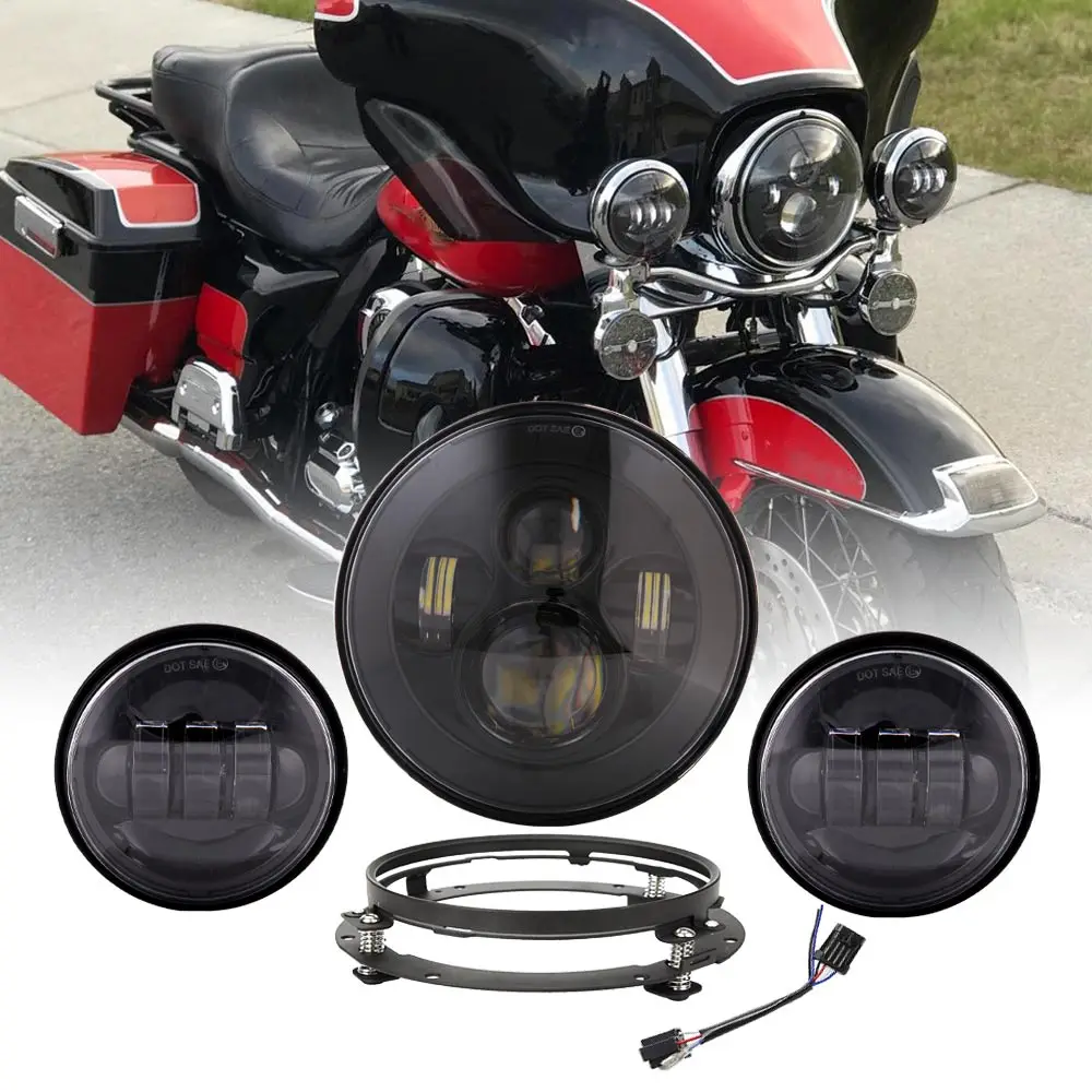 Для Harley светильник Set 7 &quotсветодиодный проектор фара + 4 1/2 проходясветильник свет