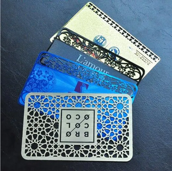 (100 шт./лот) Качественная Гарантированная металлическая визитная карточка с