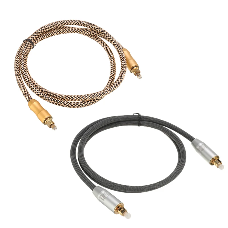 Золотистый/серебристый аудиокабель цифровой оптический SPDIF провод для Toslink к