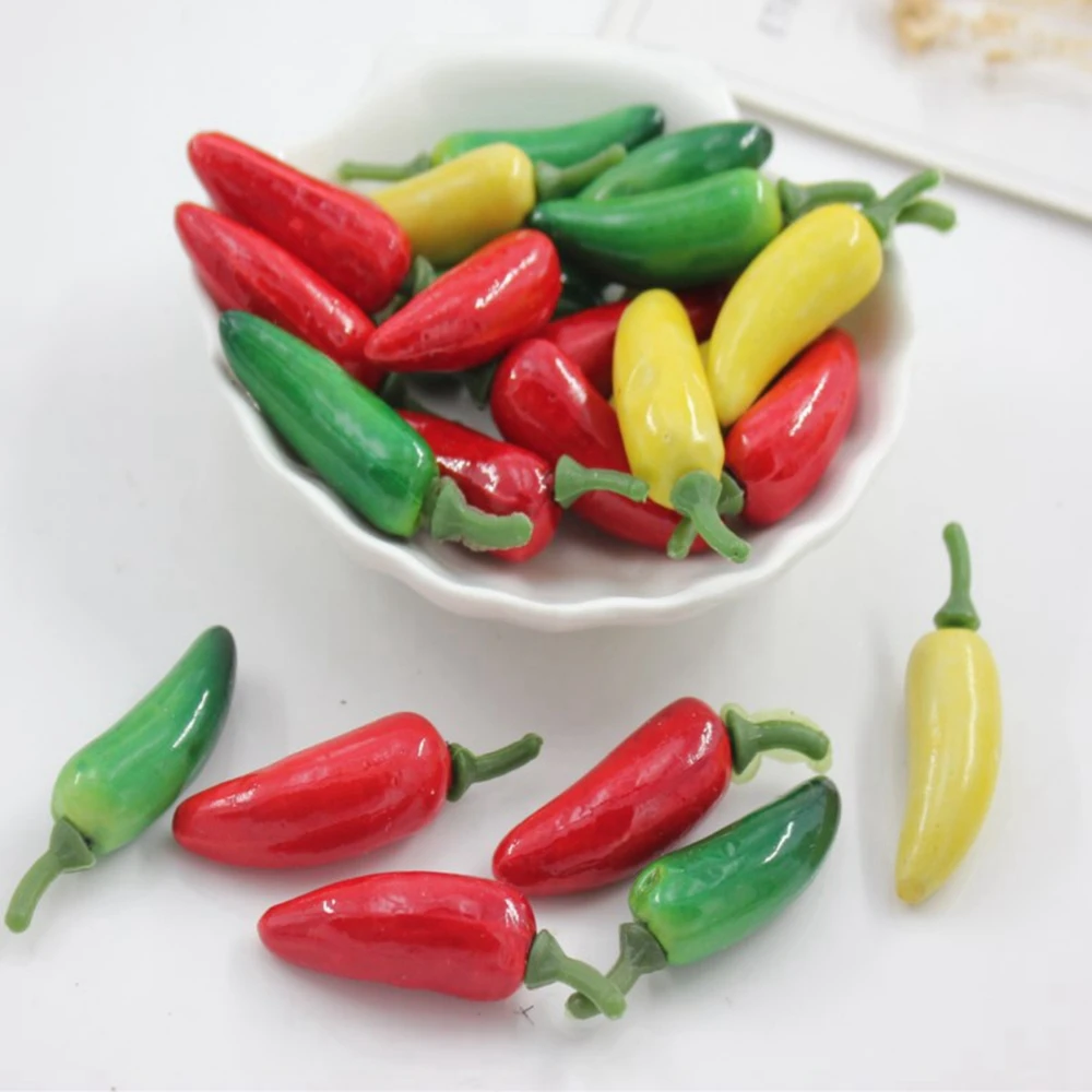 10 шт. искусственных фруктов и овощей Красного перца Чили для украшения дома