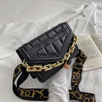pu leather women designer handbag 2021 girl shopper fashion casual geometric pattern big thick chain letter print crossbody bags