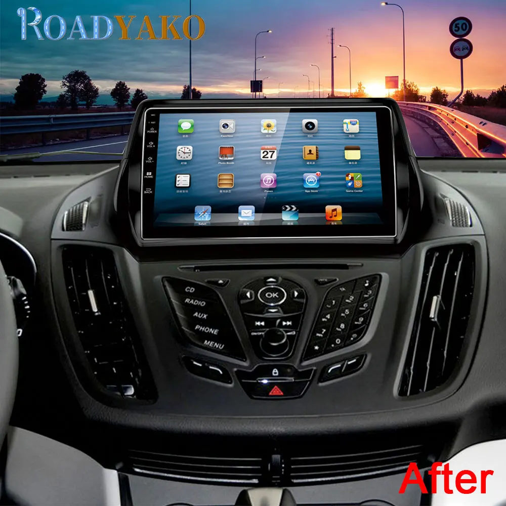 Kaufen 9 ''Android Für Ford Kuga 2013-2019 Stereo Auto Auto Radio Multimedia Player GPS Navigation Autoradio Auto Dash Kit 2 Din