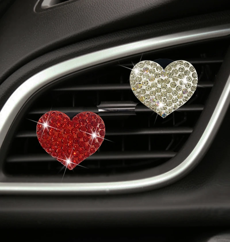 

Инкрустированный бриллиантом автомобильный освежитель воздуха, украшение с зажимом, красочные кристаллы, Автомобильные Духи