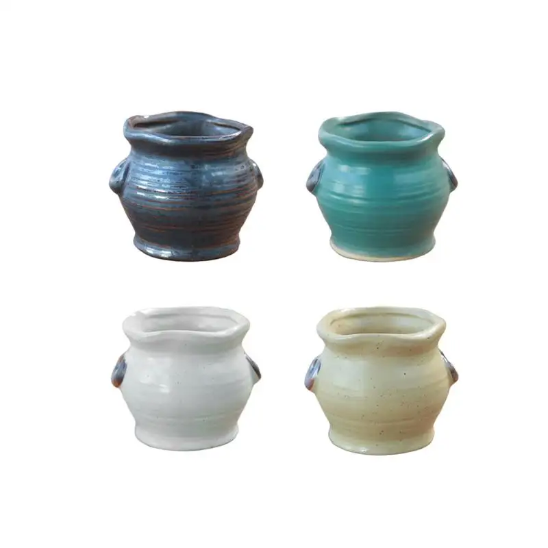 4 шт. цветочный цилиндрический горшок для суккулентов керамические украшения