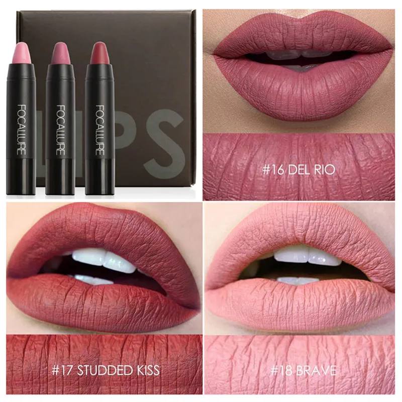 3pcs Women Korean Beauty Lipsticks Set Powdery Matte Ladies Sexy Waterproof Lips Makeup Labiales Larga Duracion |