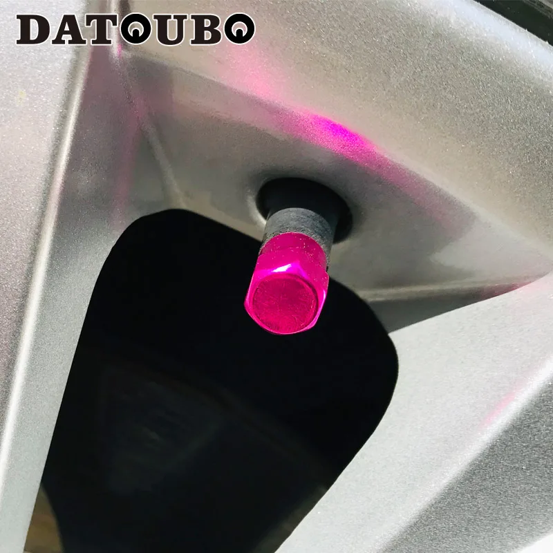 DATOUBO 8 шт красочные Алюминий шток клапана шины автомобиля Кепки s шина воздуха колеса металлическая Пылезащитная Кепки s велосипеда автомобиля клапан Кепки красного и черного цвета - изображение