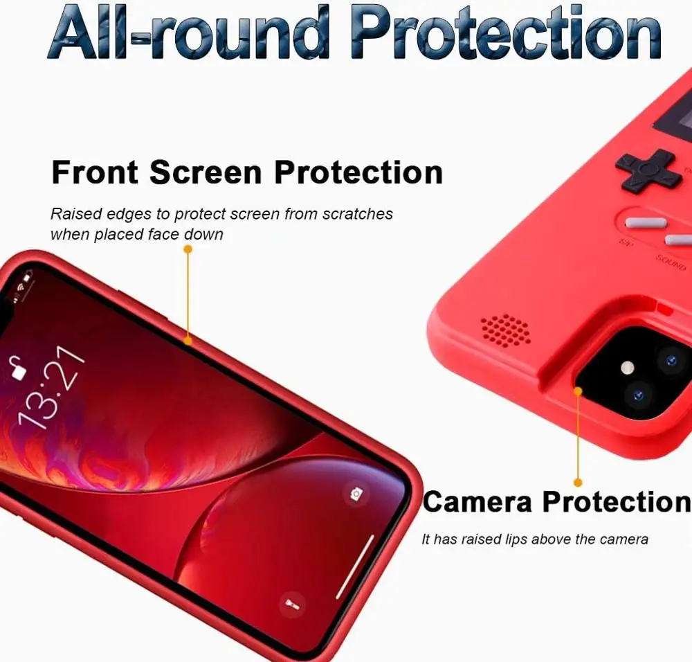 

Handheld Game Console Phone Case for Iphone Xs 7 8 11 Plus Case with Built in 36 Retro Games Compatible Anti-Scratch Shock Cover