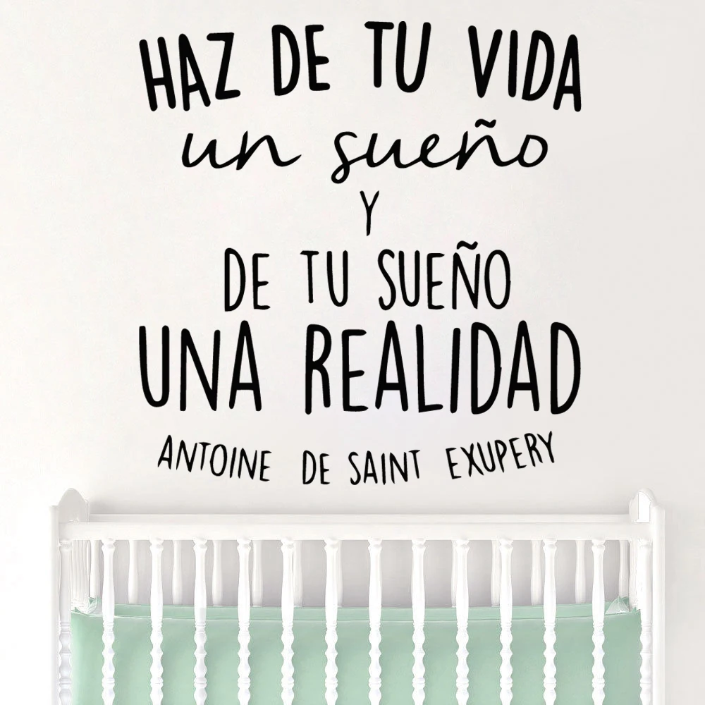 Cartoon Spanish Quotes Vinyl Wall Stickers For Baby's Rooms Decoration Accessories Murals Bedroom Decals adesivi murali | Дом и сад