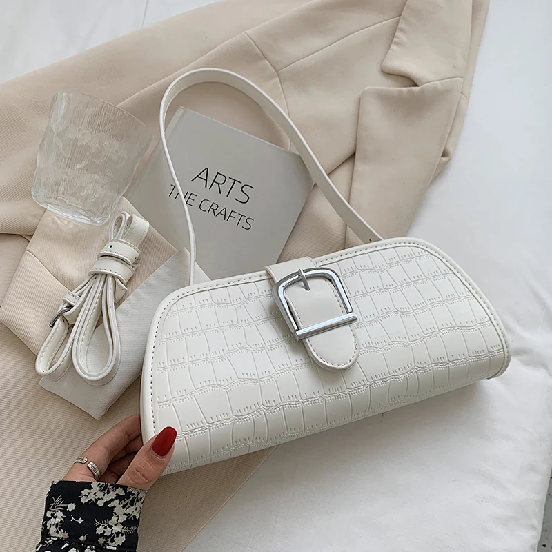 

Новинка 2021, стильная сумка-багет на плечо с искусственным камнем, модная сумка с застежкой, роскошные дизайнерские кошельки через плечо